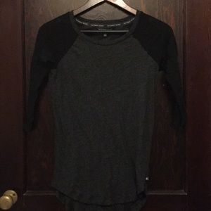 Victoria’s Secret lace sleeve baseball shirt.